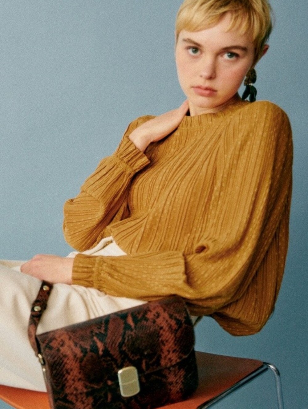 *NWT* [Sezane] Sibie Blouse In Gold, Size UK 8, US 4